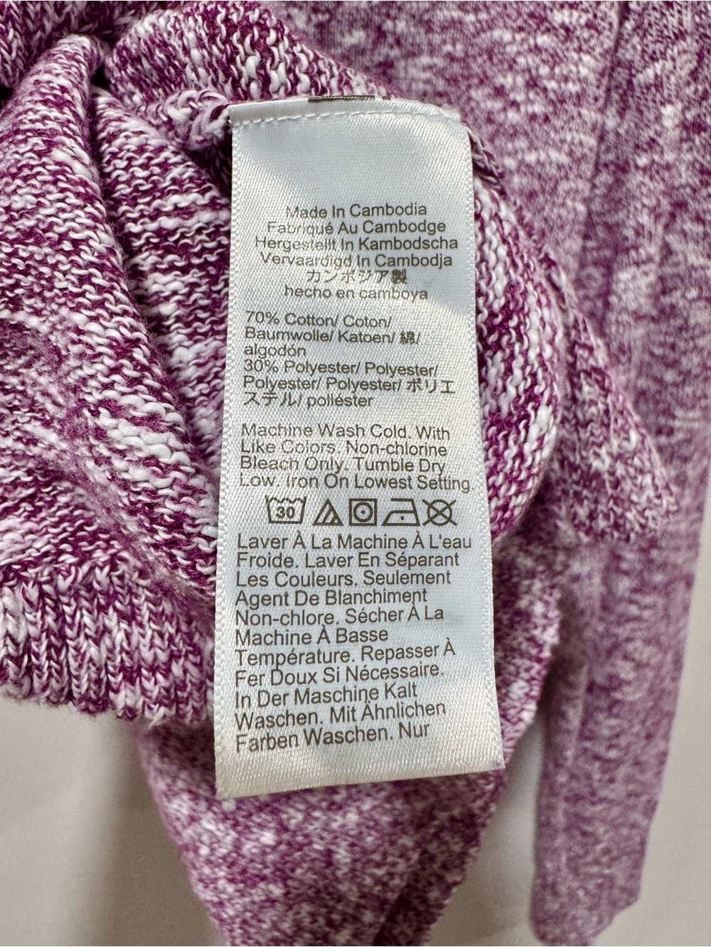 J.Crew Marled‎ Pink Purple Crewneck Beach Sweater Size M - Picture 4 of 4